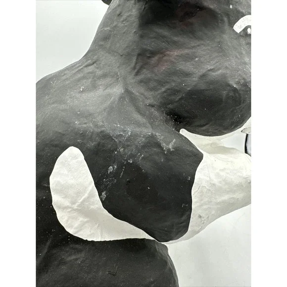 Dept 56 Bunny Rabbit Papier Paper Mache Large Black White Easter RARE - Picture 14 of 16